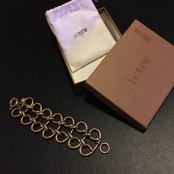 J Crew 7” Brushed Gold Lattice Bracelet - Picture 2 of 3